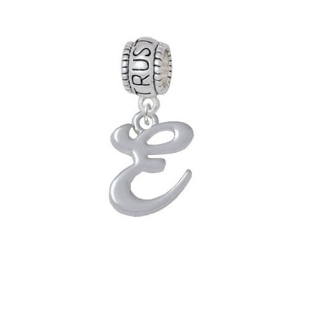 Small Gelato Script Initial - E - Trust In God Charm Bead