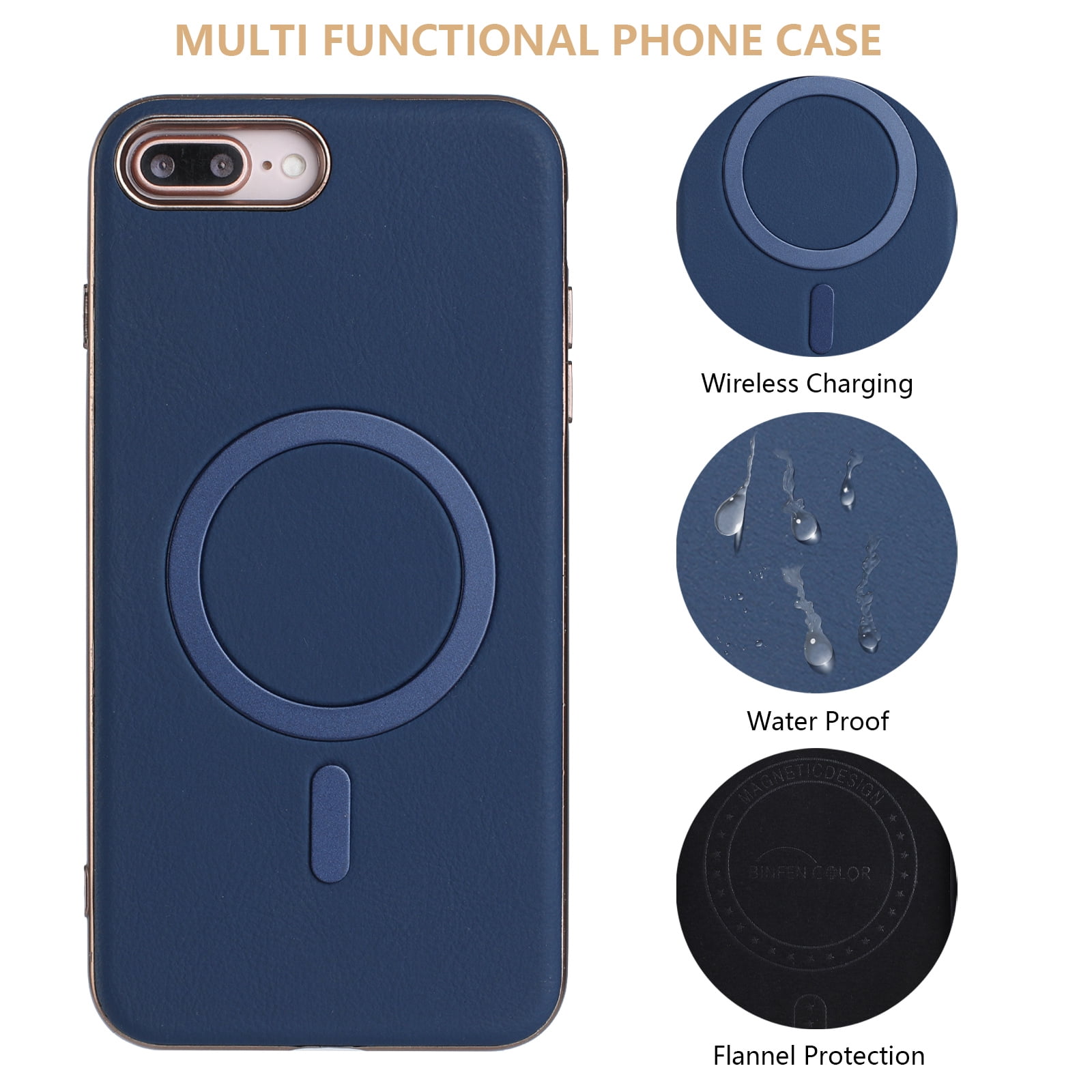 for iPhone 8 Plus / iPhone 7 Plus Magnetic Case PU Leather