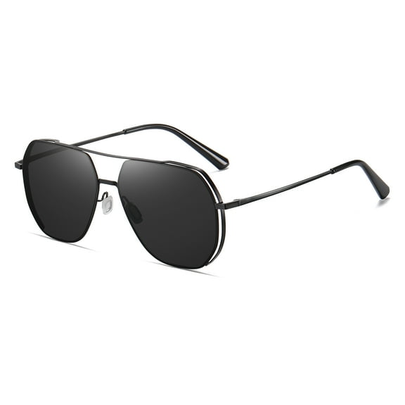 Cyxus Sunglasses for Men Women Classic Aviator Polarized Sunglasses with Mirrored Lens UV Protection(1046 Black)