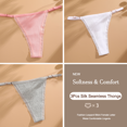 thumbnail image 3 of Tanga de algodón con cinturón ajustable para mujer, bragas sin costuras, transpirable, lencería de cintura baja, suave, Color sólido, 3 piezas, 3 of 5