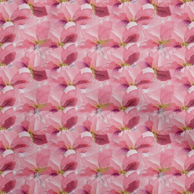 oneOone Silk Tabby Pink Fabric Abstract Floral Sewing Craft Projects Fabric Prints By Yard 42 Inch Wide-2rb
