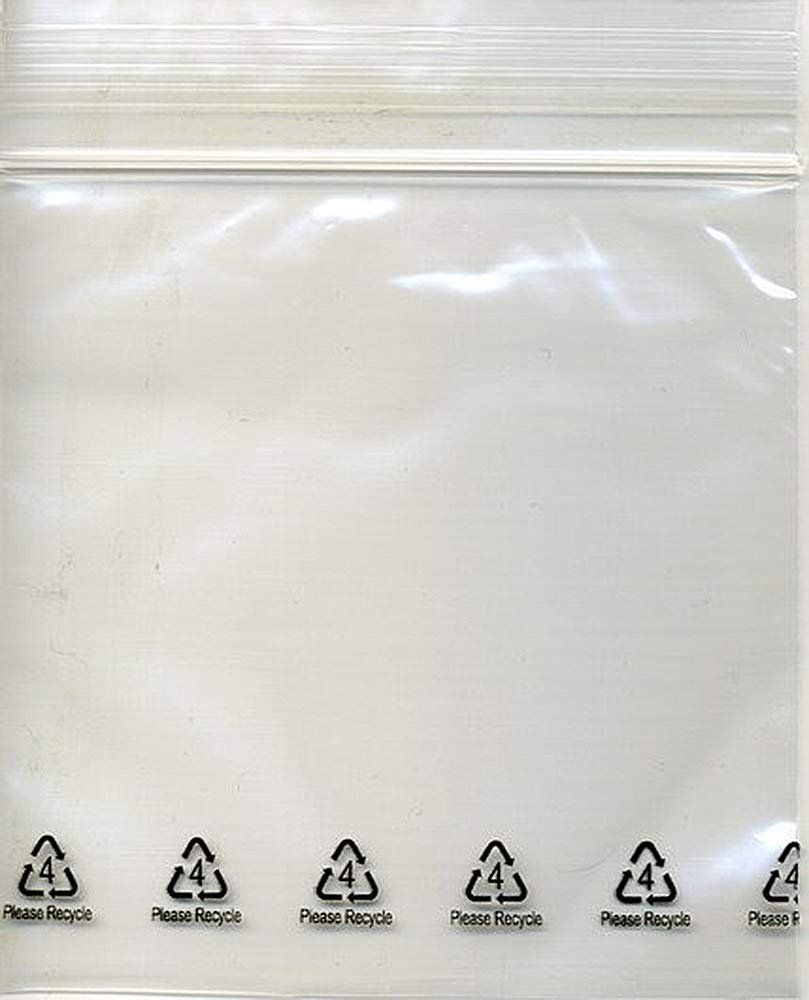 1000 Pack of Clear Reclosable Bags with Recycle Logo 3 x 5