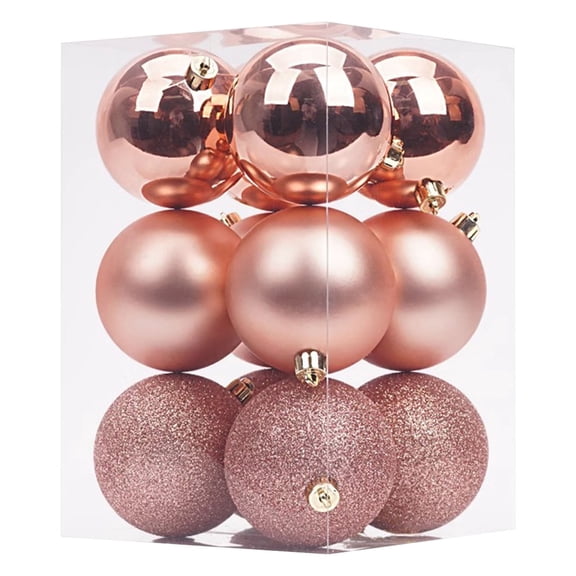12 Pcs Christmas Ornaments Set Shatterproof Christmas Tree Balls Glitter Xmas Bulbs for Xmas Trees Wreath Garland Disco Party Decorations
