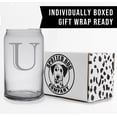 thumbnail image 5 of Etched Monogram 16oz Can Glass for Soda or Beer (Letter U), A-Z Personalized gifts for men, Customized coffee glasses, Custom Initial, Birthday gift for Men Her Brother Husband, 5 of 5