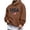 Brown, variant on Yertdoel Hoodies for Men Drawstring USA Graphic Print Long Sleeve Hooded Sweatshirt Stylish Warm Casual Pullover Top with Pocket