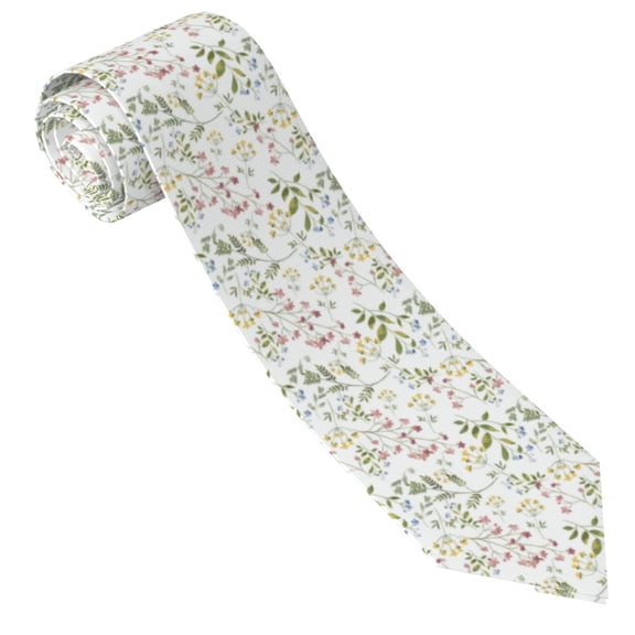Xecao Aerial Flora Print Tie For Men Necktie Woven Jacquard Neck Ties,Classic Men's Tie