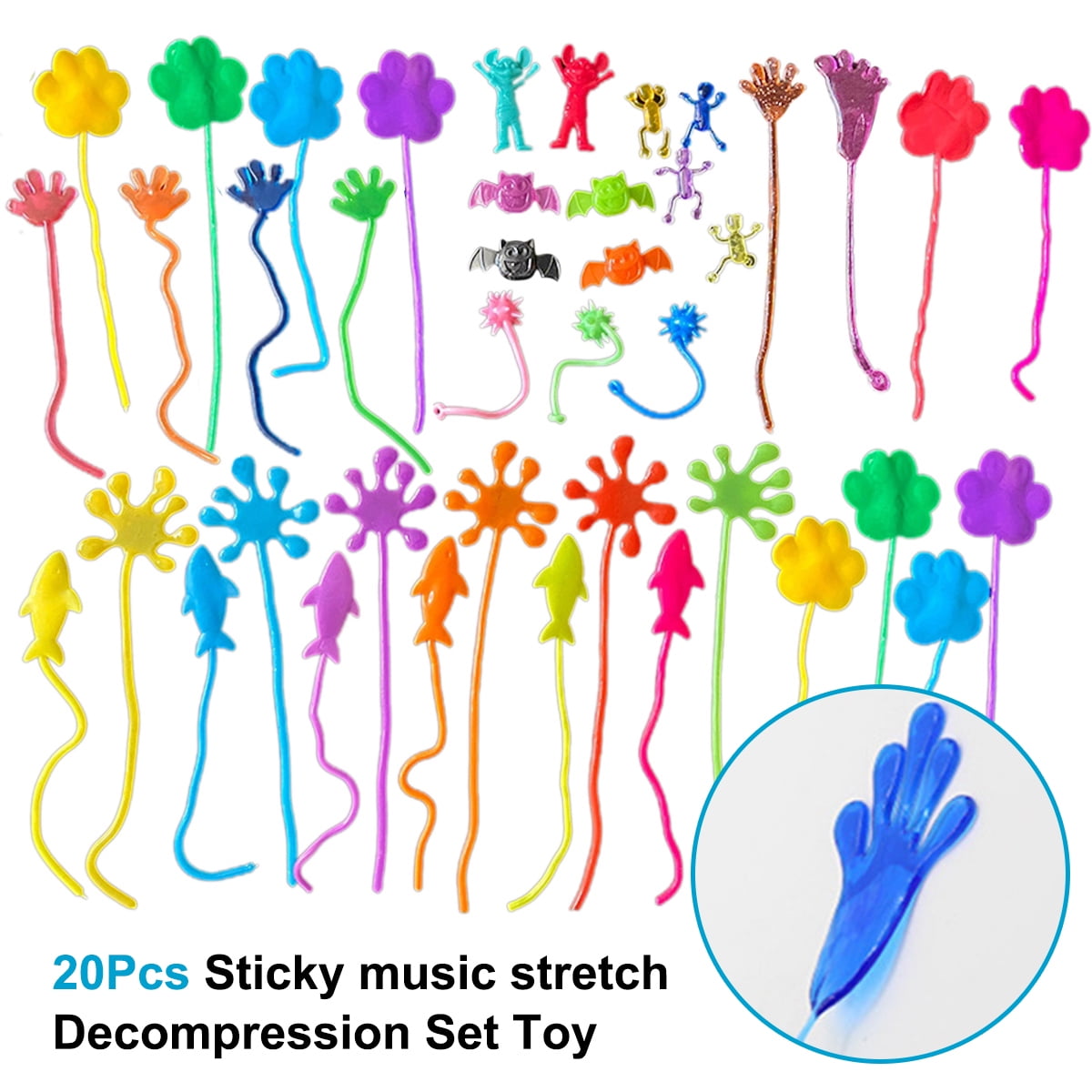 Novelty Skeleton Key Chain Stress Toy Kids Telescopic Sticky Elastic-Skeleton 