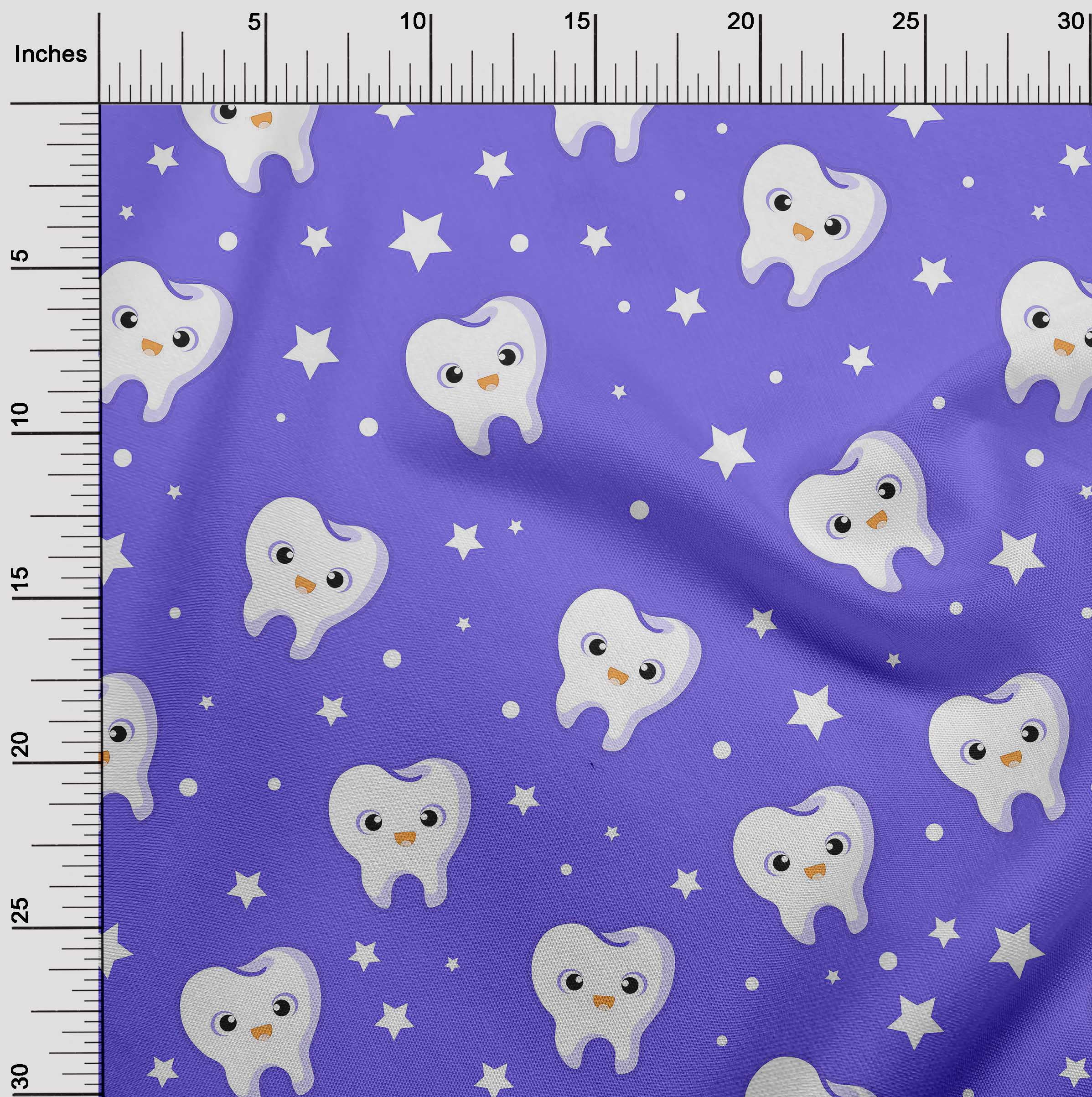 oneOone Georgette Viscose Medium Purple Fabric Teeth Dress Material Fabric Print Fabric By The Yard 42 Inch Wide