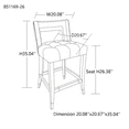 thumbnail image 7 of Set of 2 Velvet Bar Stools with Open Design Backrest, Upholstered High Dining Chairs with Wood Legs and Metal Footrest, 26 inch, for Kitchen Island, Dining Room, Home, Pub, Navy Blue, 7 of 7