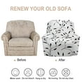 thumbnail image 4 of Black Leaves White Background Pattern Single Sofa Cover Simple Anti-Cat Scratch All-Inclusive Elastic Dust Cover Universal In All Seasons, 4 of 5