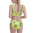 thumbnail image 3 of Daiia Cute Dinosaurs Cartoon printed 2 piece Swimsuit Bikinis for Women High Waisted Racerback Bathing Suits Summer Tummy Control Scoop Neck Swimwear-Small, 3 of 8