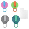 thumbnail image 1 of 4 Pack 2.12" Silicone Soda Can Lids with Straw, Reusable Leakproof Soda Can Lids for Daily Use, 1 of 4