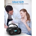 thumbnail image 3 of Greadio Boombox Portable CD Players for Home with Bluetooth, Boom Box CD Player FM Radio Combo, Stereo Sound, AC/Battery Powered, CD/CD-R/RW Compatib, 3 of 9