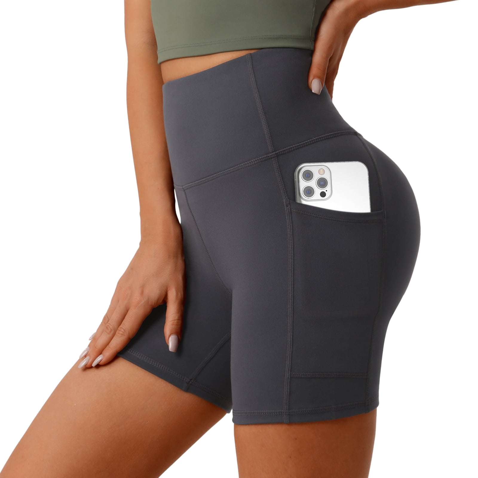 Women's High Waist Yoga Shorts, LETSFIT IS1 Tummy Control Workout