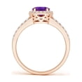 thumbnail image 2 of ANGARA Natural Oval 1.15 ct Amethyst Split Shank Halo Ring in 14K Rose Gold for Women (Size-8x6mm) | February Birthstone, Birthday, Anniversary, Jewelry Gift for Women | Natural Amethyst Ring, 2 of 8