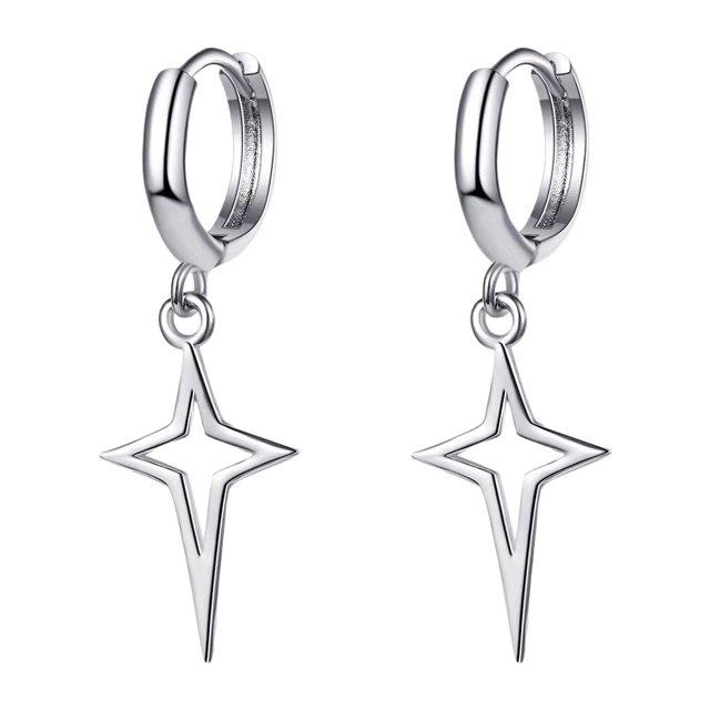 kurtrusly Gothic Punk Style Copper Metal Drop Earrings Classic For All Occasions Unisex Gift white gold