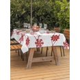 thumbnail image 2 of Outdoor Tablecloth with Umbrella Hole and Zipper, Red Christmas Rectangle Table Cloth 60x120 Inch Waterproof Tablecloth, Winter Xmas Snowflake Wave Picnic Table Cover for Patio Camping, 2 of 7