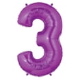 thumbnail image 5 of Frozen 2 Party Supplies 3rd Birthday Elsa, Anna and Olaf Balloon Bouquet Decorations - Purple Number 3, 5 of 7