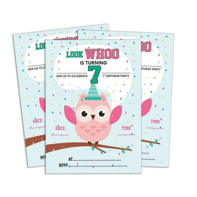 Darling Souvenir Green Birthday Invitation Card Printable Fill or Write In Blank Invites Party Supplies Pack Of 28 5 x 7 Inches