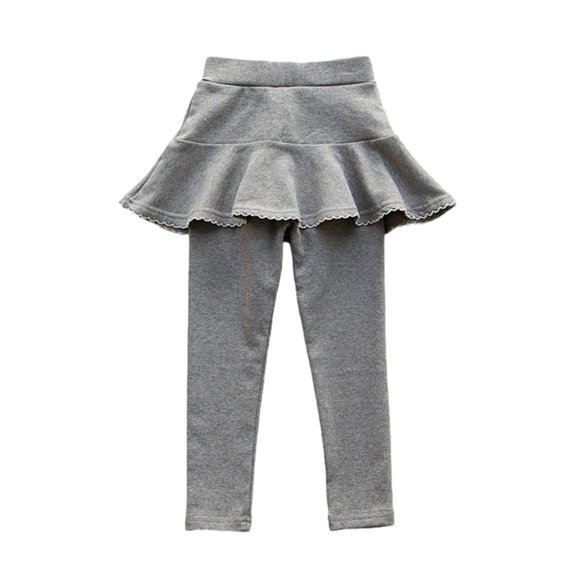 BULLPIANO Girls Leggings with Ruffle Tutu Skirts Footless Leggings Tights Stretchy Cotton Pantskirt