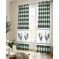 thumbnail image 5 of Farmhouse Green Plaid Sheer Curtains 84 Inch Length 2 Panels Set for Living Room/Bedroom, Vintage Country Cock Checkered Kitchen Curtains Grommet Semi-Sheer Curtains Window Treatments 42"x84"x2, 5 of 7