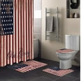 thumbnail image 3 of FMSHPON Rustic Decor American USA Flag 4 Piece Bathroom Set Shower Curtain Bath Rug Contour Mat and Toilet Lid Cover, 3 of 7