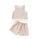 thumbnail image 1 of Vestido de Verano de Manga Corta Suave Cómodo Color Sólido Cuello Redondo Blusas Conjuntos para Niños Niñas Vestido de Manga Corta Lindo Moda Casual, 1 of 9