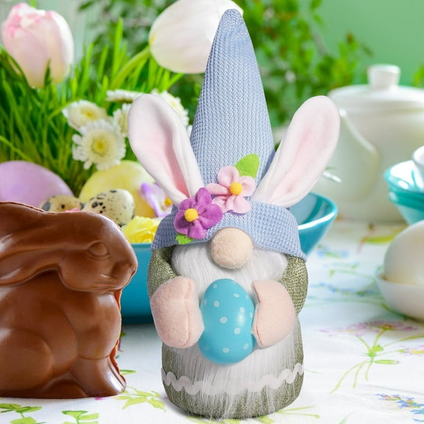Decoraciones de Pascua, adornos de Pascua, regalos de Pascua, muñeco sin rostro de Pascua, decoración de muñeca, lindo enano Rudolf, regalo, decoración, muñeco de huevo de conejo