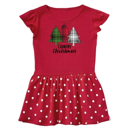 

Inktastic Country Christmas Plaid Trees Gift Baby Girl Dress