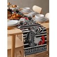 thumbnail image 6 of Vintage Rooster Table Runner 120 Inches, Black White Striped Watercolor Bed Runner Dresser Scarves Tabletop for Indoor Outdoor Parties/Ceremony/Banquet, 13"x 120", 6 of 8
