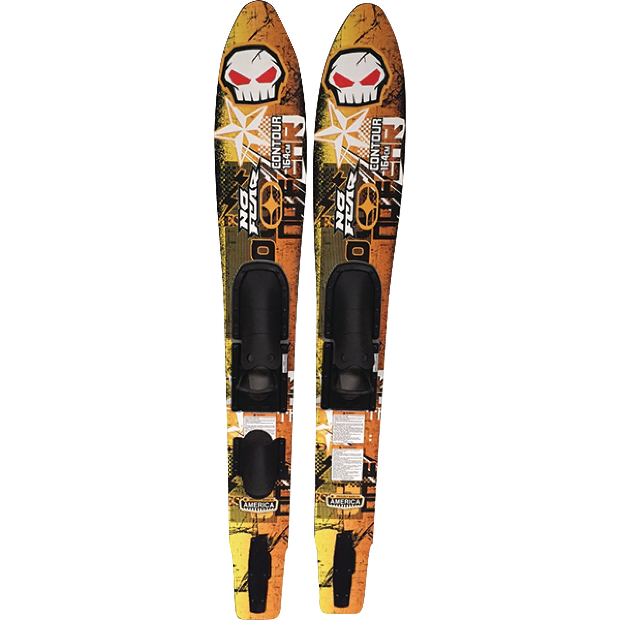 No Fear NF817 "Contour" Wide Track Skis with Slide Bindings 120 lbs and Up by Nash Sports