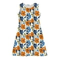 thumbnail image 3 of Spazoro Little & Big Girls A-Line Dress, Floral Print Sleeveless 2025 New Style Crew Neck Summer Dresses for Child Girls Multicolor Size 11 T, 3 of 7