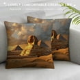 thumbnail image 3 of Orinice Sphinx Pyramids Desert Graphic Decorative Cushion Throw Pillow Cover for Home Couch Living Room Bed Sofa Pillow Case Square 1PC 24x24in, 3 of 5