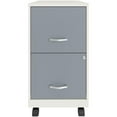 thumbnail image 2 of Pemberly Row 18" 2 Drawer Mobile Metal Vertical File Cabinet -White/Platinum, 2 of 5