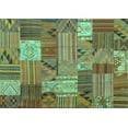 thumbnail image 1 of Ahgly Company Indoor Rectangle Patchwork Turquoise Blue Transitional Area Rugs, 8' x 12', 1 of 4