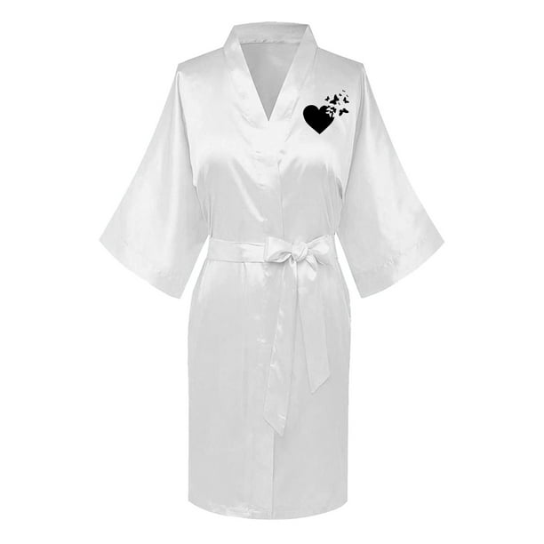 Plus size white silk robe clearance
