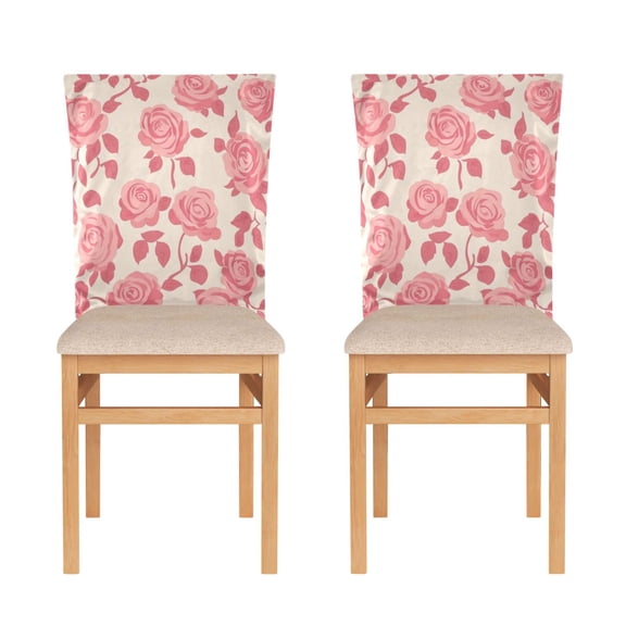 Decorative Chair Back Cover One Size x2 Chair Cover Dining Chair Slipcovers Chair Back Decoration Festival Chair Decoration Pretty Pink Roses Seamless