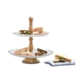 thumbnail image 2 of Martha Stewart Collection Glass & Wood 2-Tier Server, 2 of 5