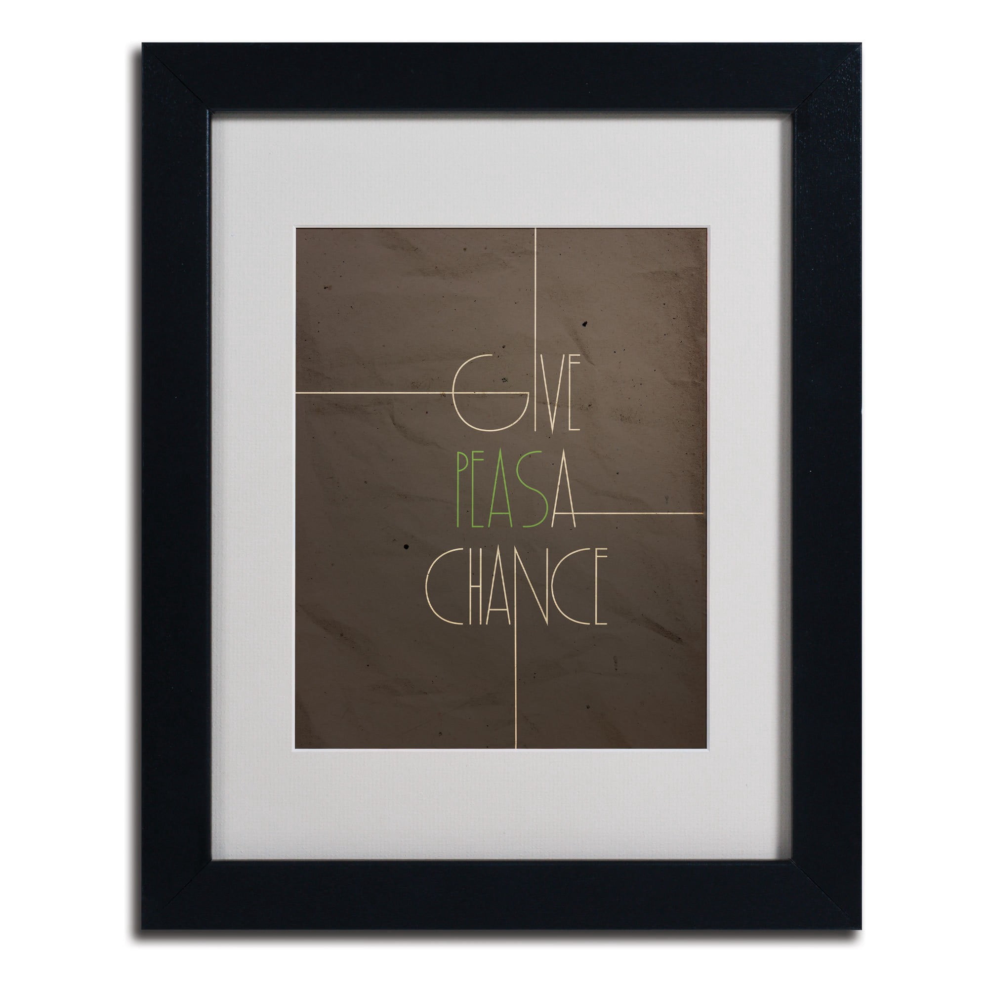 Trademark Fine Art "Give Peas a Chance" Canvas Art by Megan Romo, Black Frame