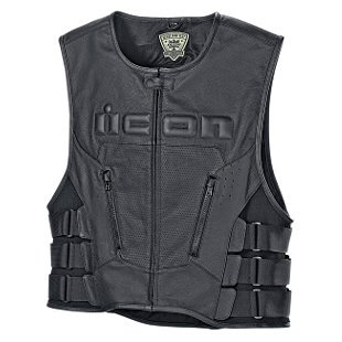 Icon Mens Regulator - Icon Regulator D30 Mens Leather Vest Black