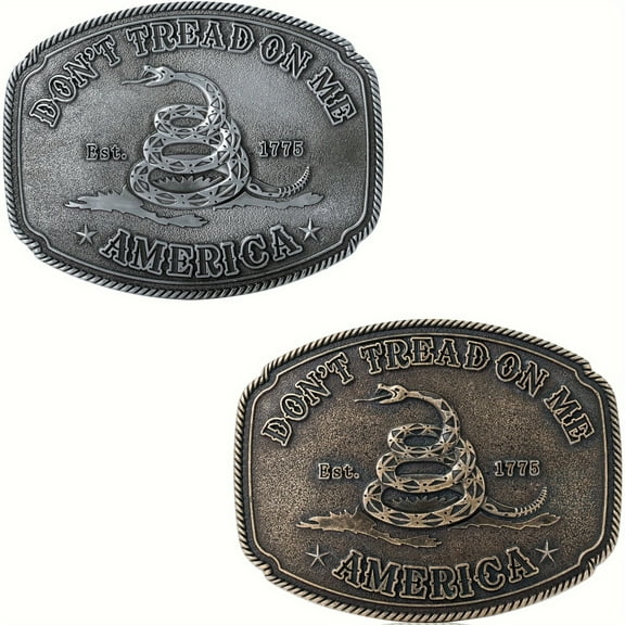 2Pcs - Vintage Belt Buckles for Men Simple Heavy Duty Alloy Reversible Replacement Belt Buckle