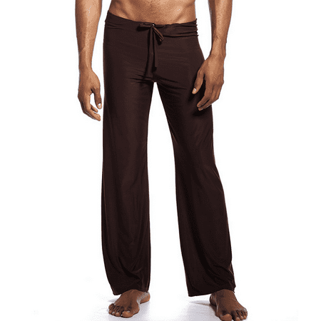 Mendove Men's Ice Silk Yoga Pants - Lounge, Long, Size Medium, Grey