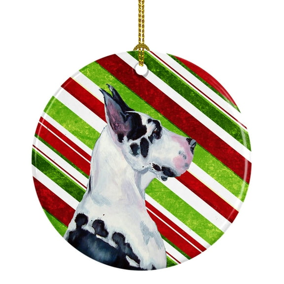 Great Dane Candy Cane Holiday Christmas Ceramic Ornament LH9236
