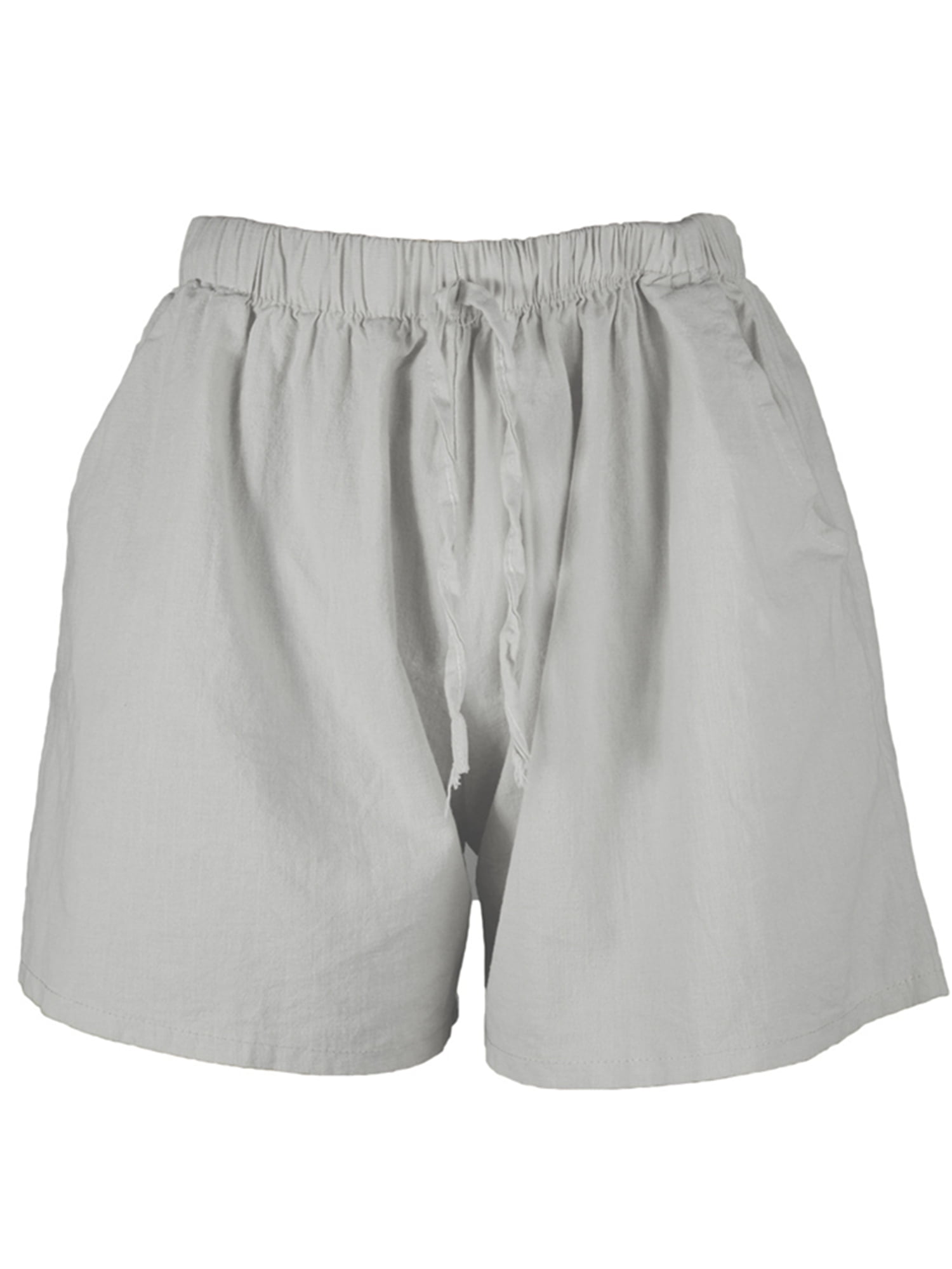 plus size white linen shorts