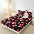 thumbnail image 4 of Homewish Red Cartoon Mushroom Twin Sheet Sets,Natural Plant Twin Fitted Sheet,Red Black White 03 For Girls Kids,Super Cozy Room Decor,3 Pieces, 4 of 7