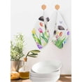 thumbnail image 2 of Easter Kitchen Dish Towels for Drying Dishes Set of 3, Spring Watercolor Flowers Bunny Butterfly Eggs Waffle Weave Microfiber Hand Tea Bathroom Towels Quick Dry & Absorbent Towel 12x12, 2 of 7