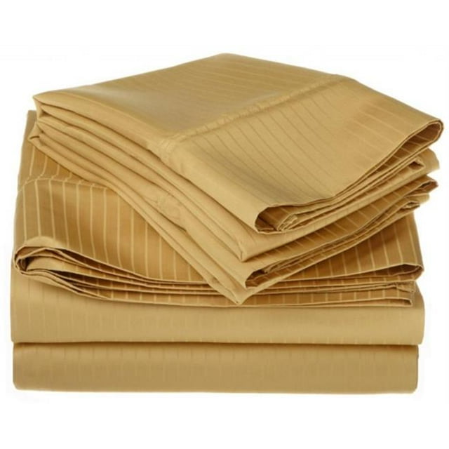 Ensemble de Draps en Coton Égyptien 1000 Fils Rayé Full-Or