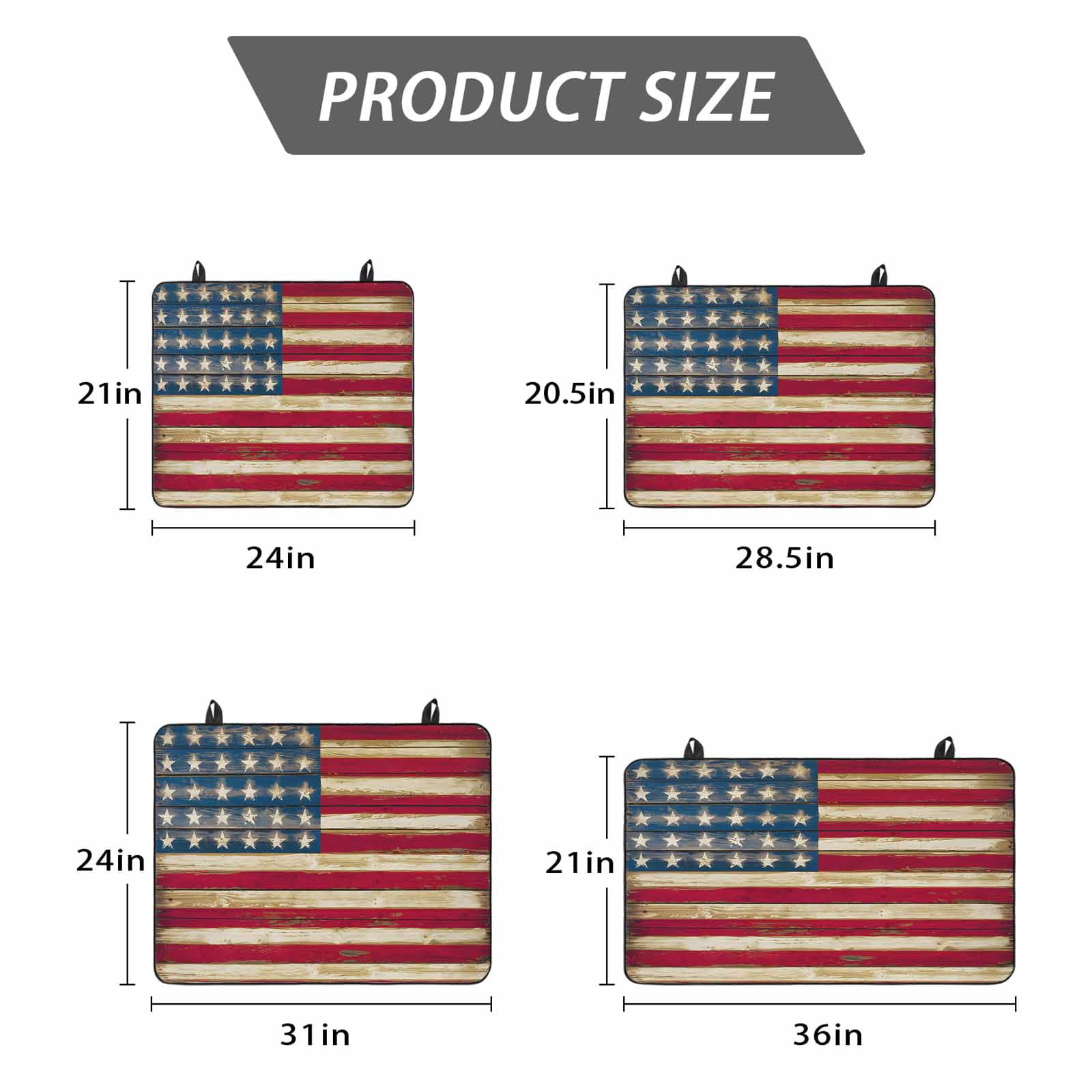American Flag Vintage Stove Top Cover for Electric Stove, Heat-proof & Non Slip Glass Top Stove Cover Protector, Brown Red Stripes US Flag Kitchen Flat Cooktop Rubber Mat 24x21 Inches