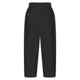 thumbnail image 5 of Miluxas Women's Side Lace Hollow Casual Pants Drawstring High Waist Wide Leg Tapered Pants with Pockets office Streetwear Black, 5 of 6