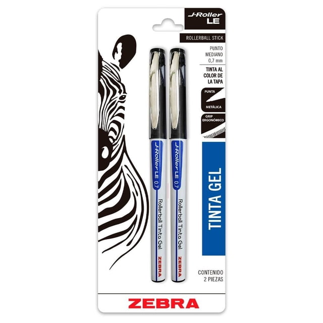 Bolígrafo Zebra J Roller LE Fino Negro 2 pzas